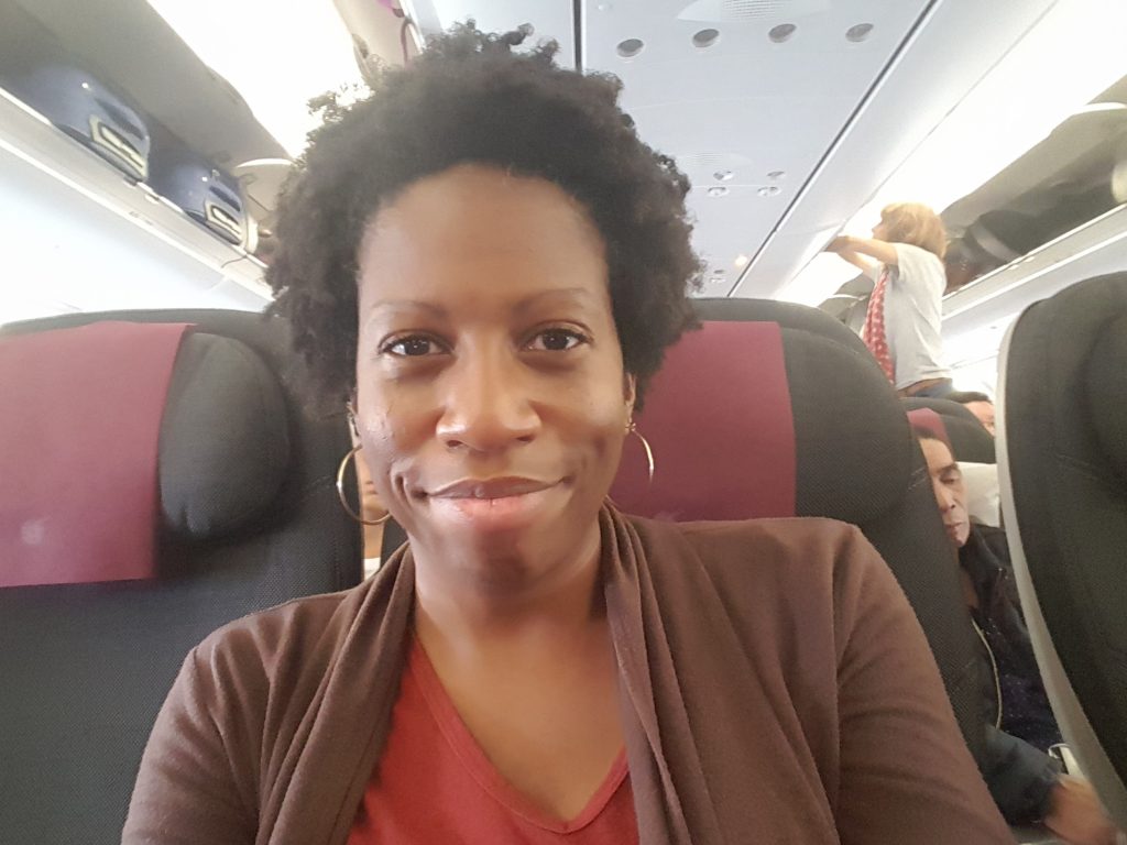 Kennesha on the airplane