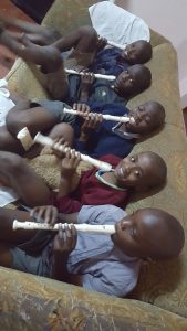 Playing the Recorder. Juja Farm, Kenya
